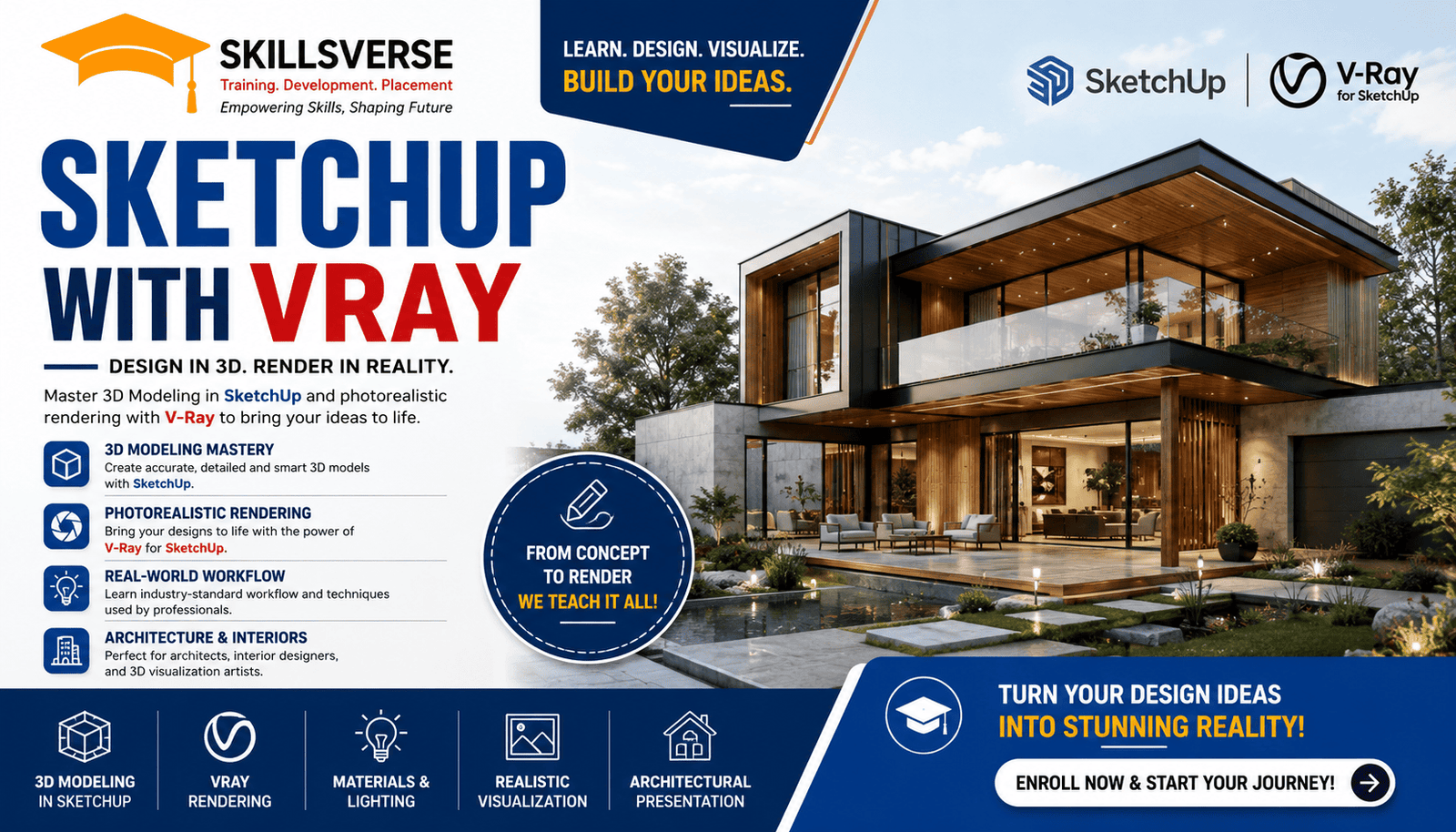 Sketchup + Vray (Basic to Advance)